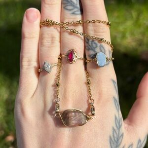 Pink tourmaline interchangeable necklace